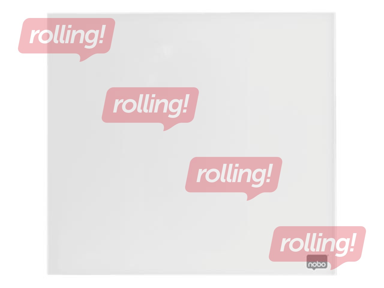 Magnetiline klaastahvel Nobo, 45 x 45 cm, valge