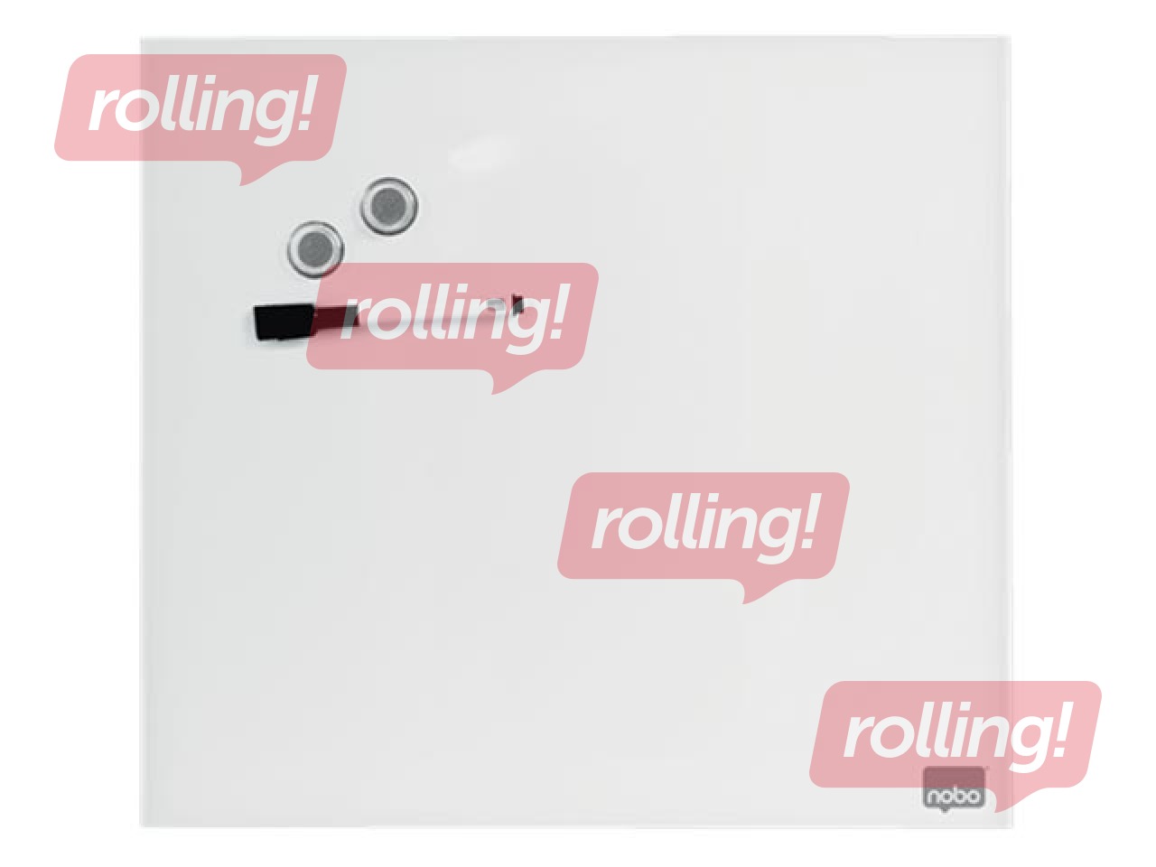 Magnetiline klaastahvel Nobo, 45 x 45 cm, valge