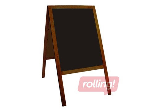 Abpusēja krīta tāfele stends koka rāmī, 60 x 120 cm