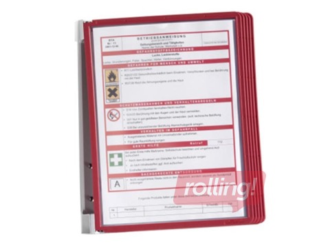 Infostend Durable Vario SEINALE, 5 lehte punases raamis