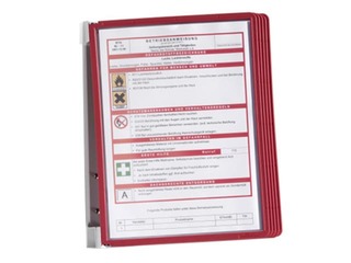 Wall display Durable Vario Wall with 5 red display panels