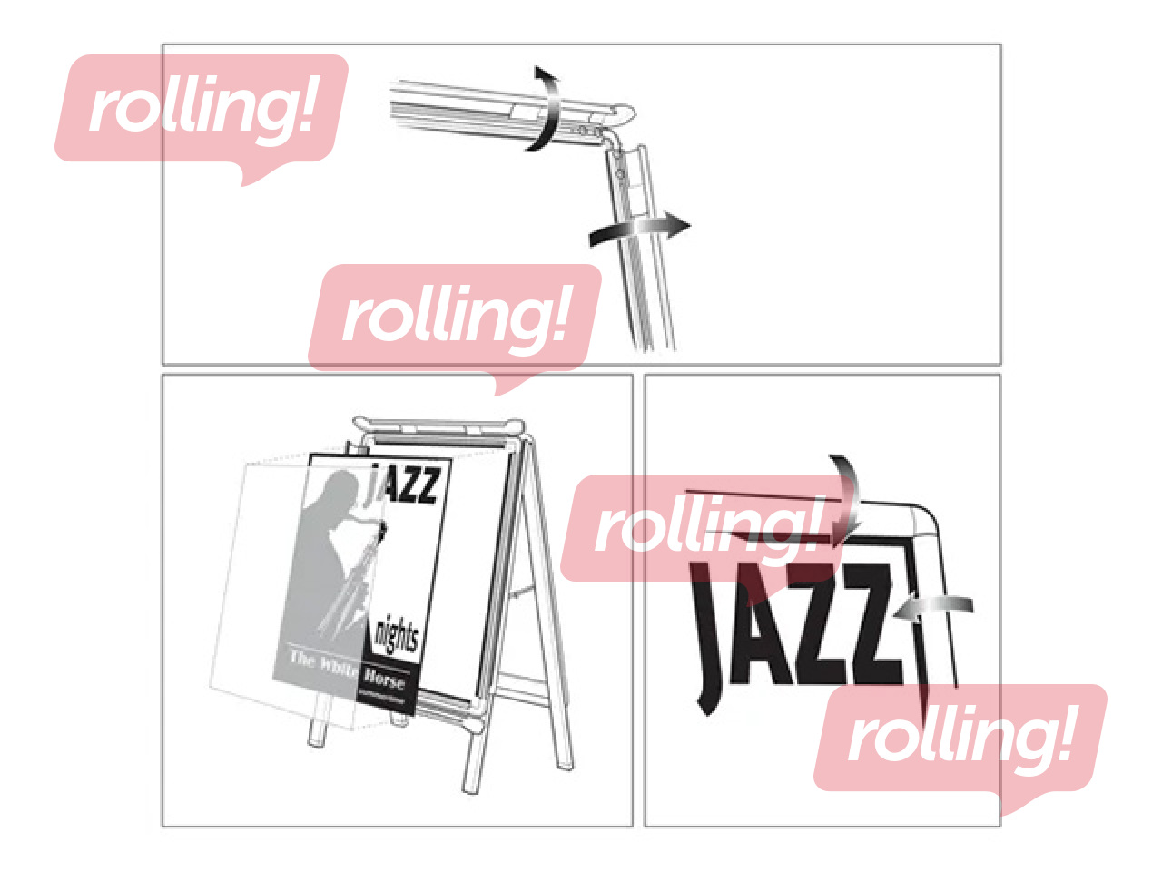 Informācijas stends alumīnija rāmī Nobo Essence, āra apstākļiem, A2, 47.5x89x7cm