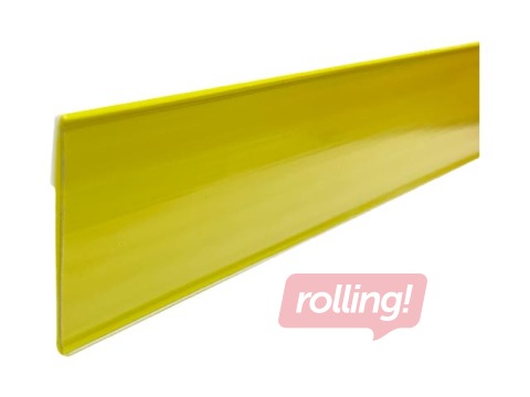 Ценникодержатель с лентой, желтая, 39x1250 мм