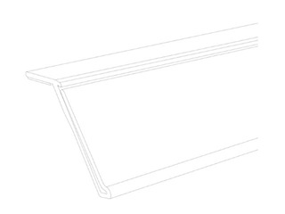 Datastrip mounted on the top of the shelf edge, 39x885 mm