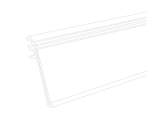 Cenu sloksne stiepļu plauktiem ar stieples biezumu 6-7mm, caurspīdīga, 39x885mm