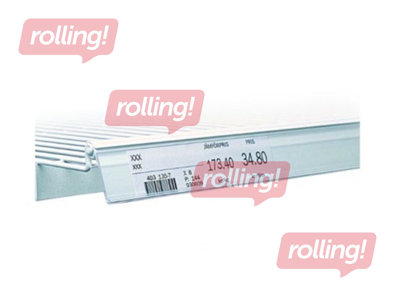 Hinnasildilint riiulitele stange paksusega 6-7mm, läbipaistev, 39x885mm