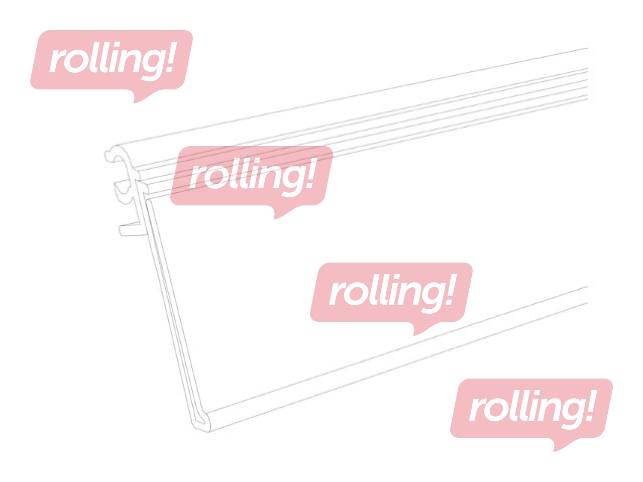Hinnasildilint riiulitele stange paksusega 6-7mm, läbipaistev, 39x885mm