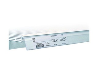 Cenu sloksne stiepļu plauktiem ar stieples biezumu 6-7mm, balta, 39x885mm