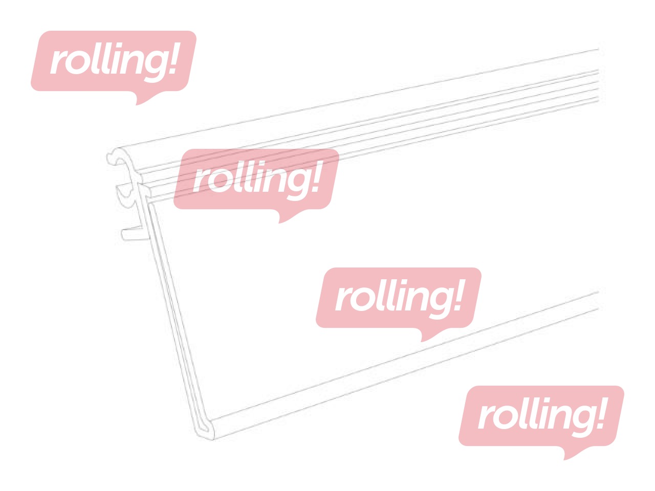 Hinnariba traadist riiulitele mille paksus on 6-7mm, valge, 39x885mm