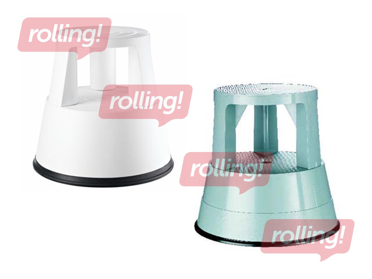 Mobile Step Stool  Alco, plastic, black