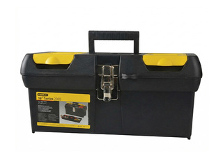 Toolbox Stanley with metal latches, black with yellow