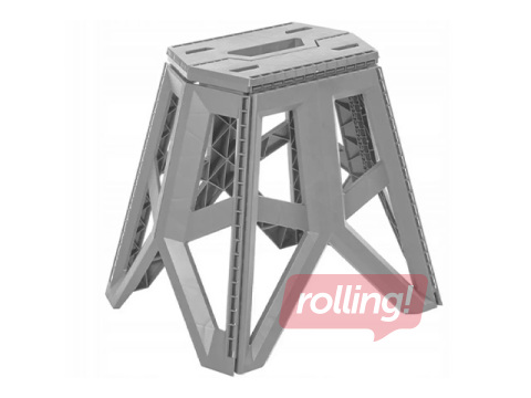 Step stool Keeeper Tom, foldable, grey, load capacity 120kg, 29x39x20cm