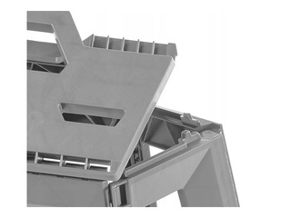 Step stool Keeeper Tom, foldable, grey, load capacity 120kg, 29x39x20cm