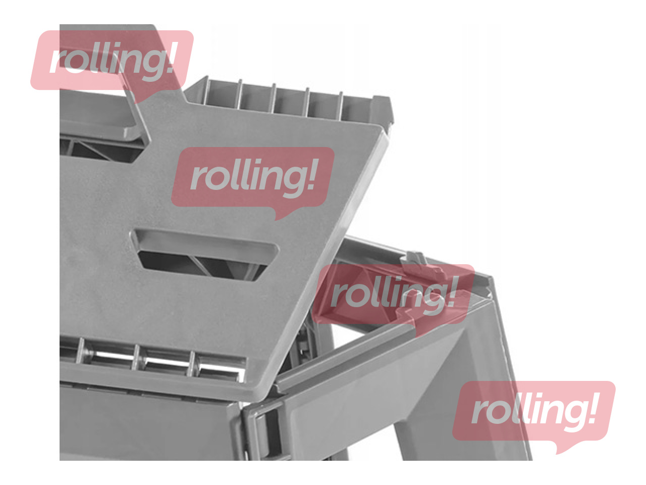 Step stool Keeeper Tom, foldable, grey, load capacity 120kg, 29x39x20cm