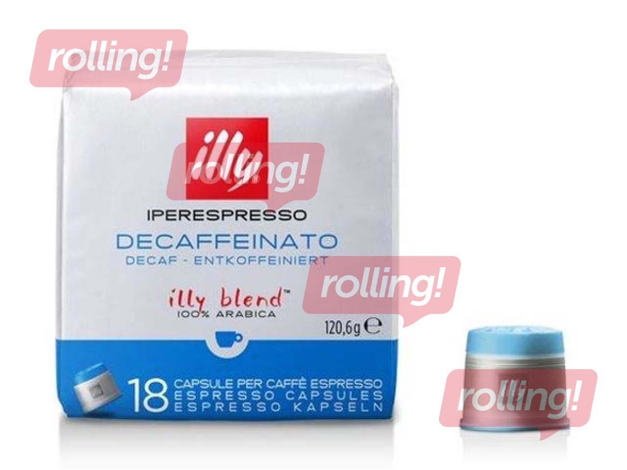 Kohvikapslid Illy Decaffeinato, kofeiinivaba, IperEspresso, 18tk
