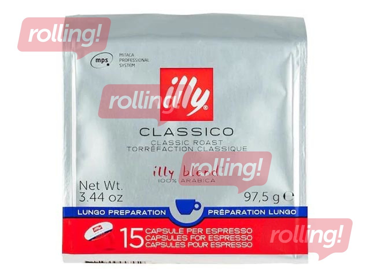 Kohvikapslid Illy Classico Lungo, MPS, 15tk