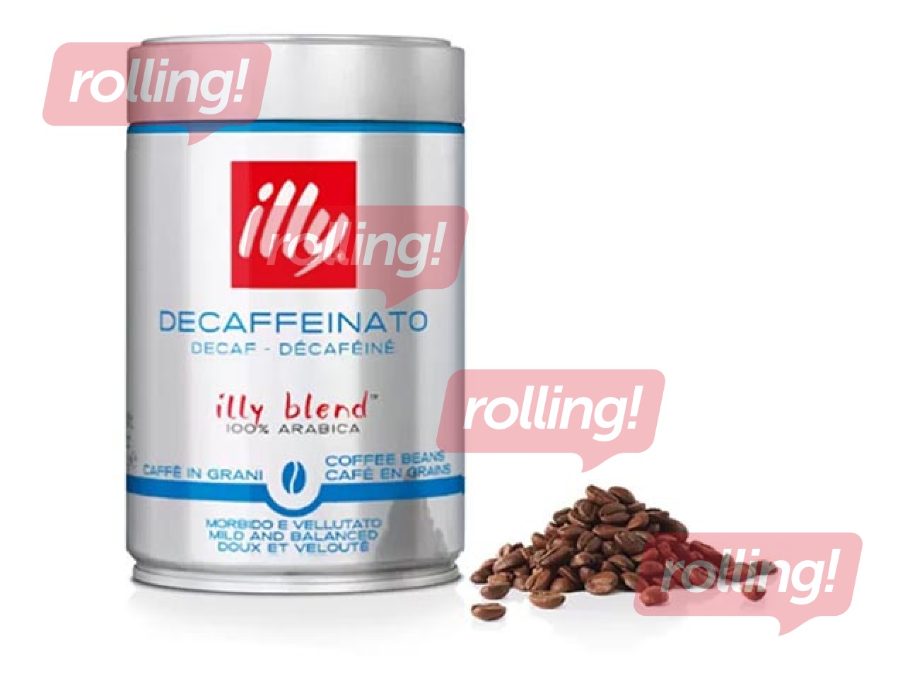 Kafijas pupiņas Illy Decaffeinated, bezkofeīna, 250g