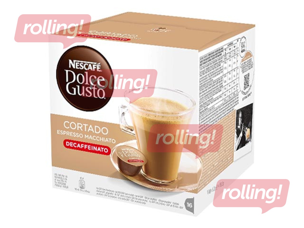 Kafijas kapsulas Nescafe Cortado Decaffinato, Dolce Gusto, 16gab