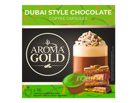Kafijas kapsulas, Aroma Gold, Dubai Style Chocolate, 16 gab.