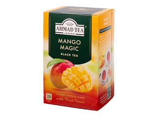 Must tee- aromatiseeritud Ahmad Mango, 20 tk/pakis.