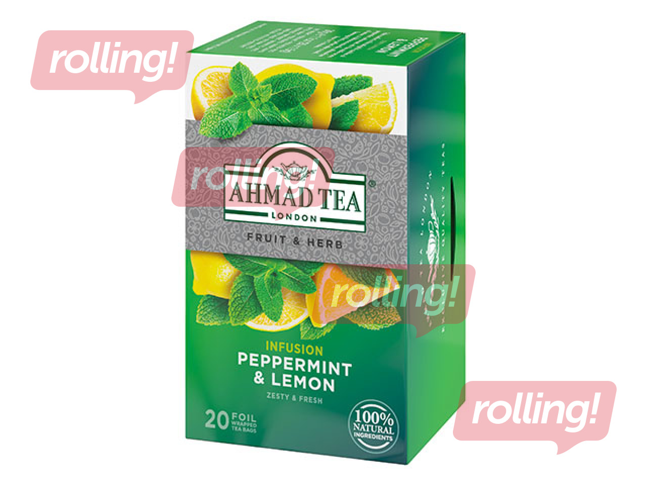 Piparmündi ja sidruni tee Ahmad, 20 tk/pakis.