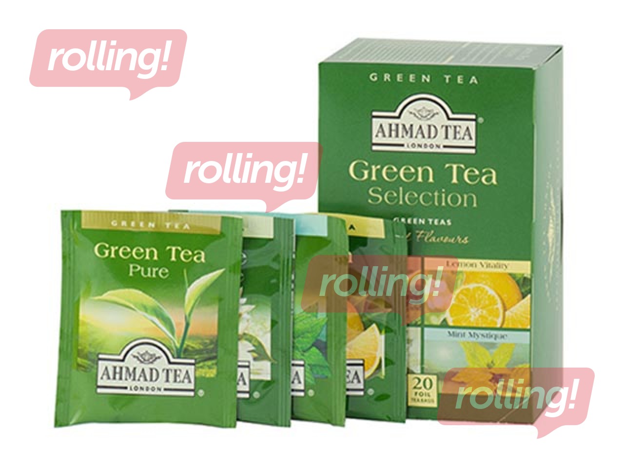 Roheline tee Ahmad, 4 erinevat tüüpi, 20 tk/pakis.