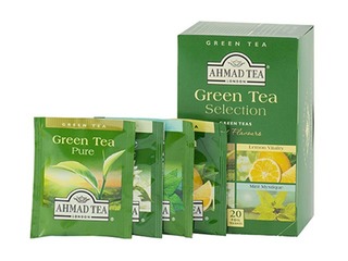 Tēja zaļā Ahmad Tea, 4 dažādi veidi, 20 pac.