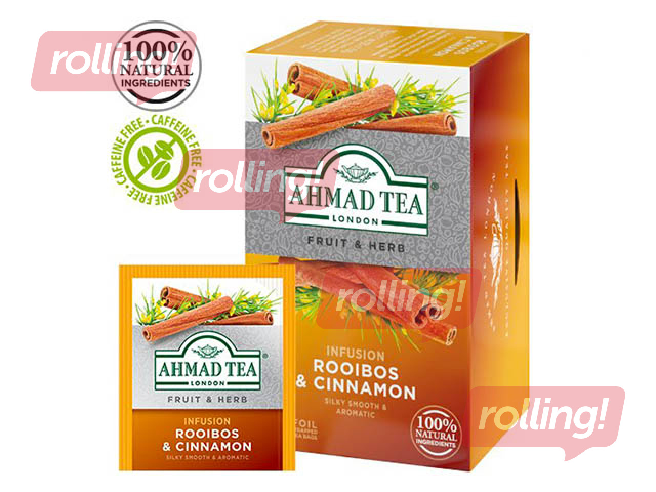 Tēja sarkanā Ahmad Rooibos ar kanēli, 20 pac.