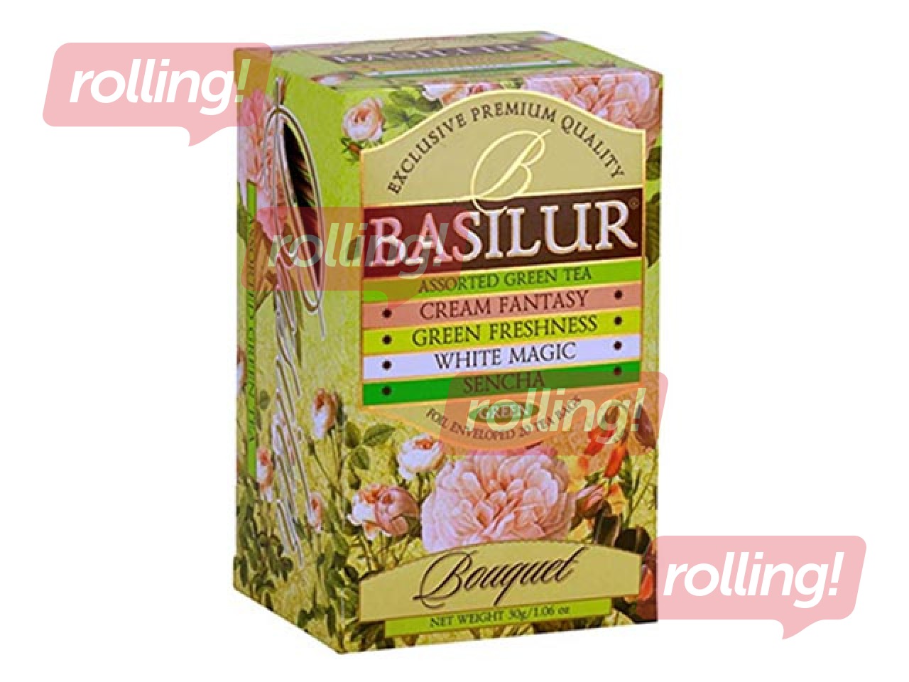 Roheline tee Basilur Bouquet Assorty, 25 tk/pakis.