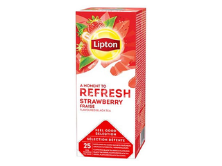 Чай чёрный Lipton, клубника, 25 пакетиков 