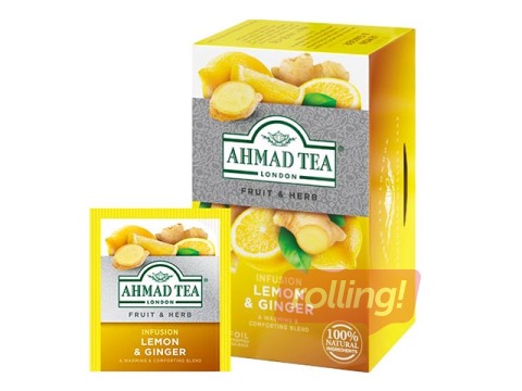 Tea herbal Ahmad, lemon and ginger, 20 pcs.