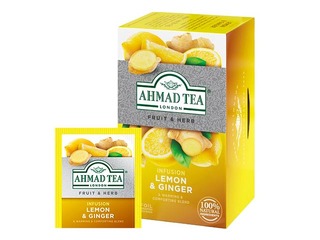 Tea herbal Ahmad, lemon and ginger, 20 pcs.