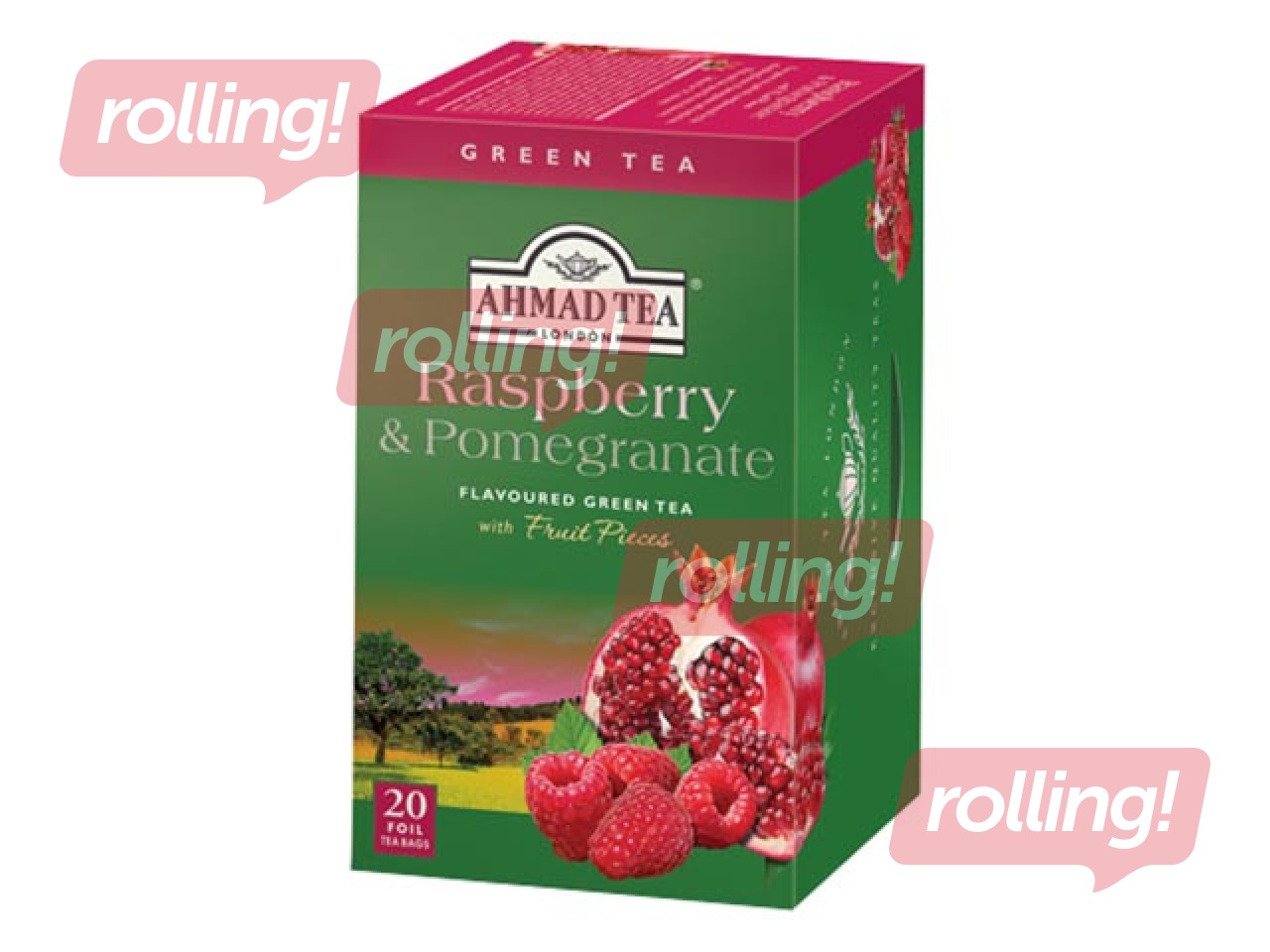 Green tea Ahmad Raspberry & Pomegranate, 20 pcs.