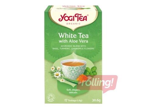 Ayurvedic tea Bio Yogi tea white tea with aloe vera, 17 packs. 