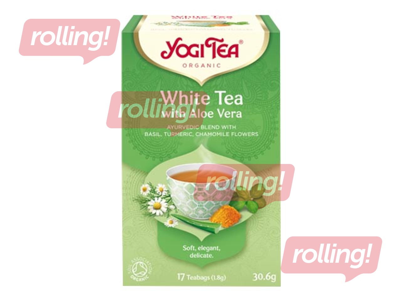 Ayurvedic tea Bio Yogi tea white tea with aloe vera, 17 packs. 