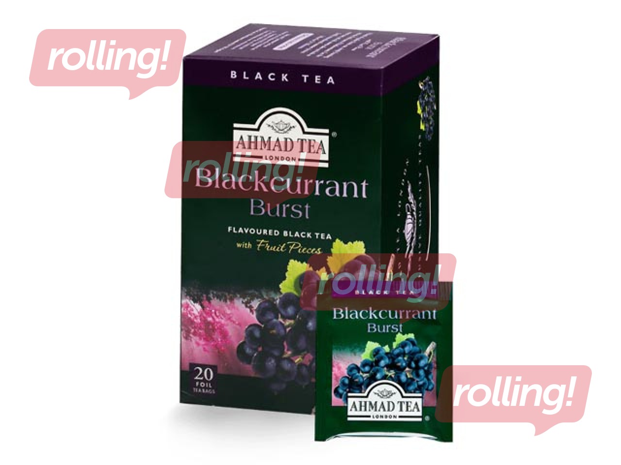 Maitsestatud must tee Ahmad Blackcurrant, 20 tk