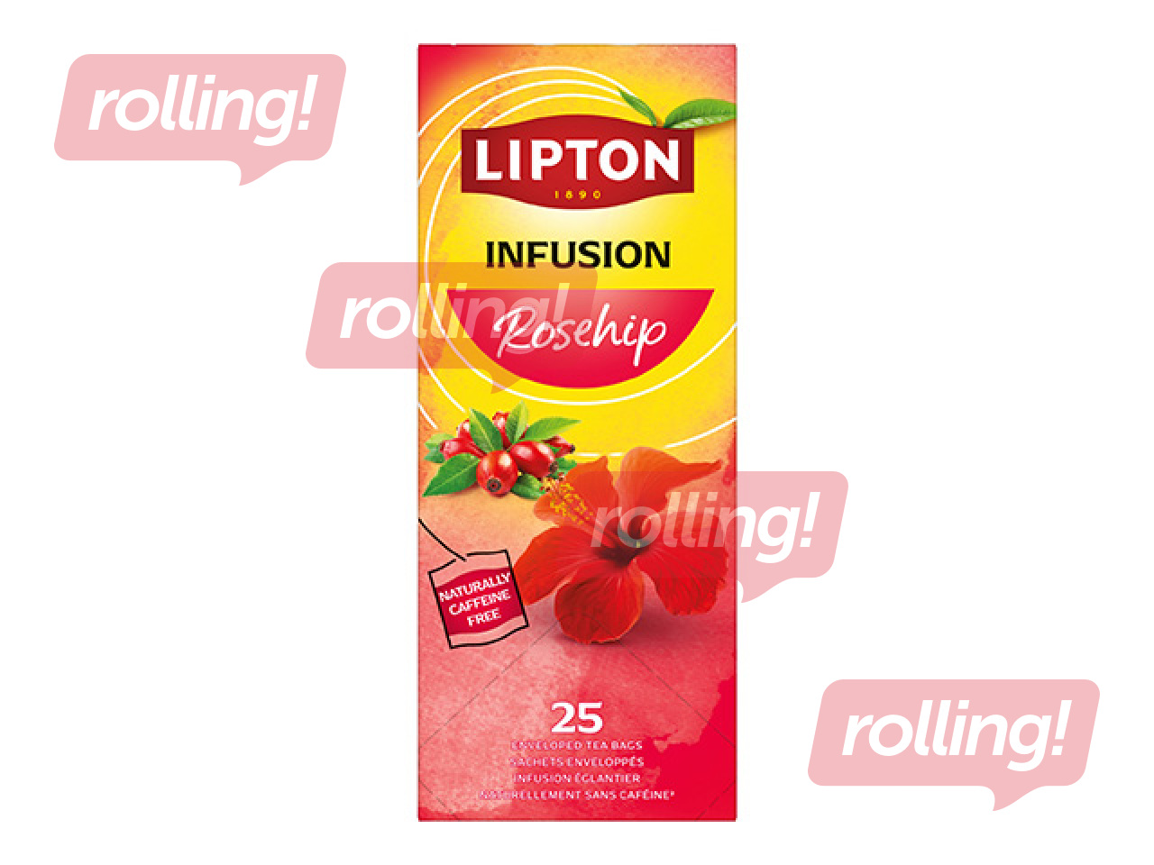 Фруктовый чай Lipton, шиповник и гибискус, 25 пакетиков 