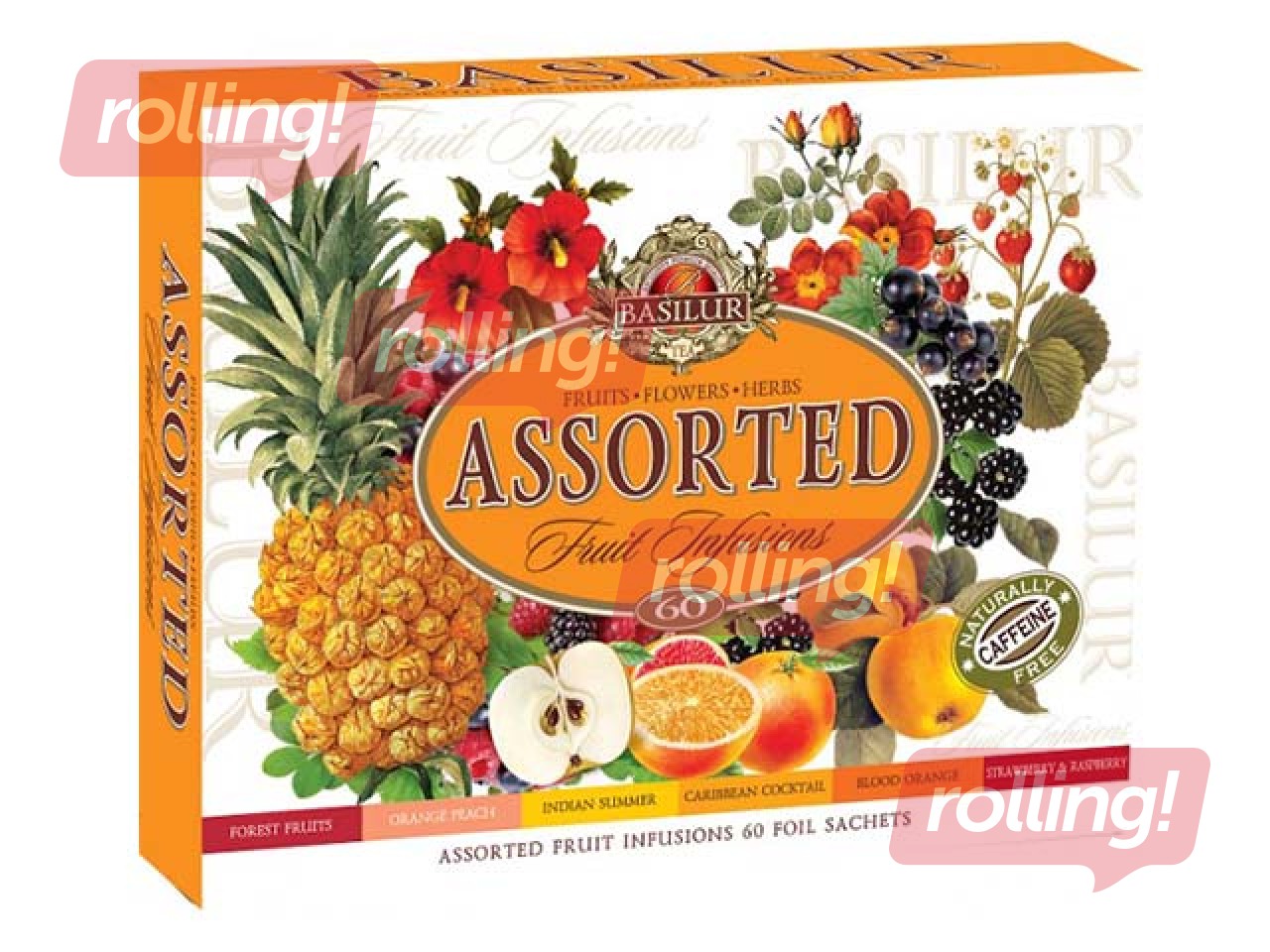 Fruit tea assorted gift box Basilur Fruit Infusion, 60 tea bags