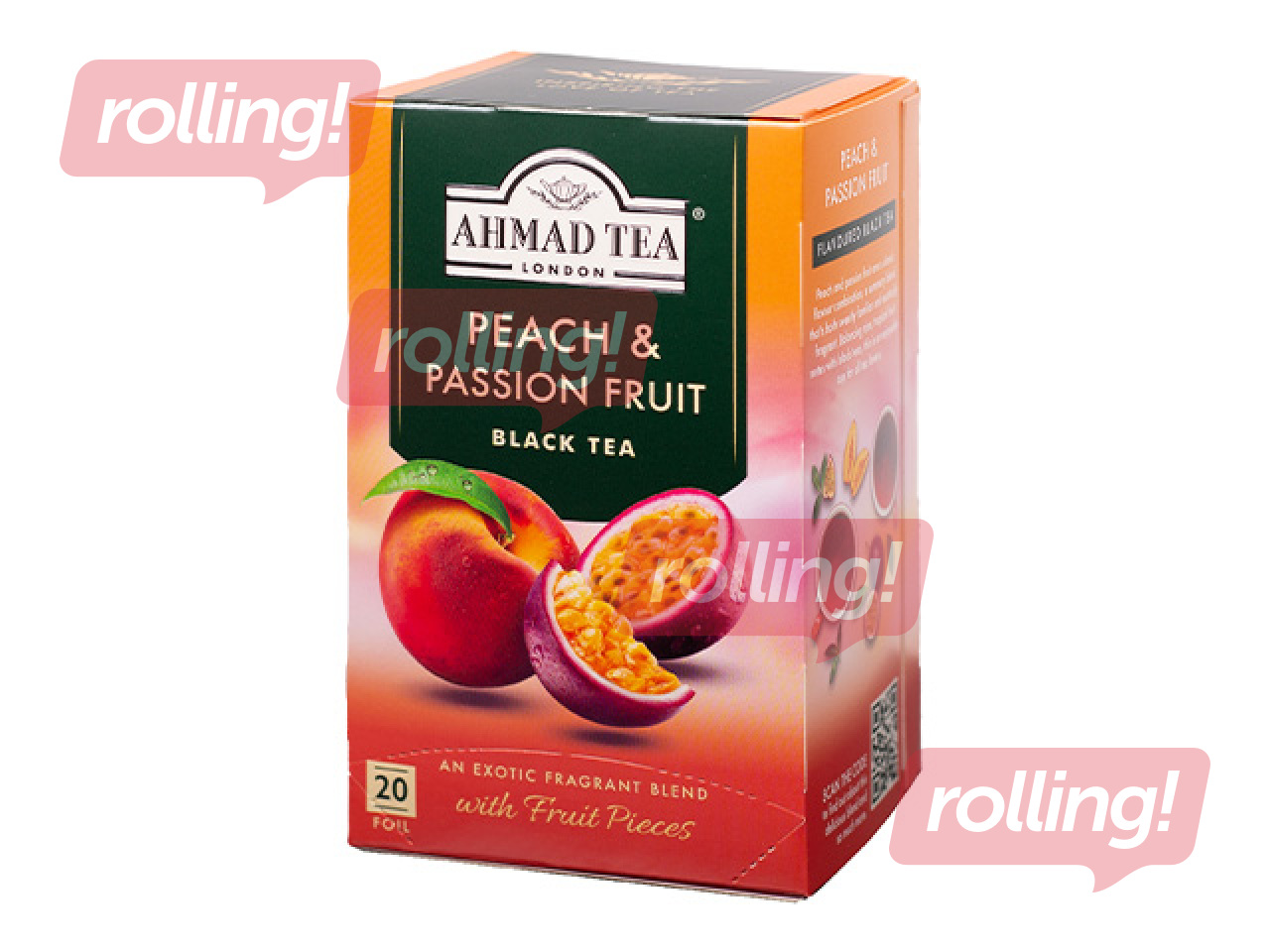 Black Fruit Tea Ahmad Peach & Passion Fruit, 20 x 2 g 