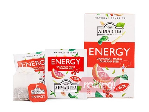Tea Ahmad Energy, Grapefruit, Mate & Guarana Seed Fruit, 20 pcs