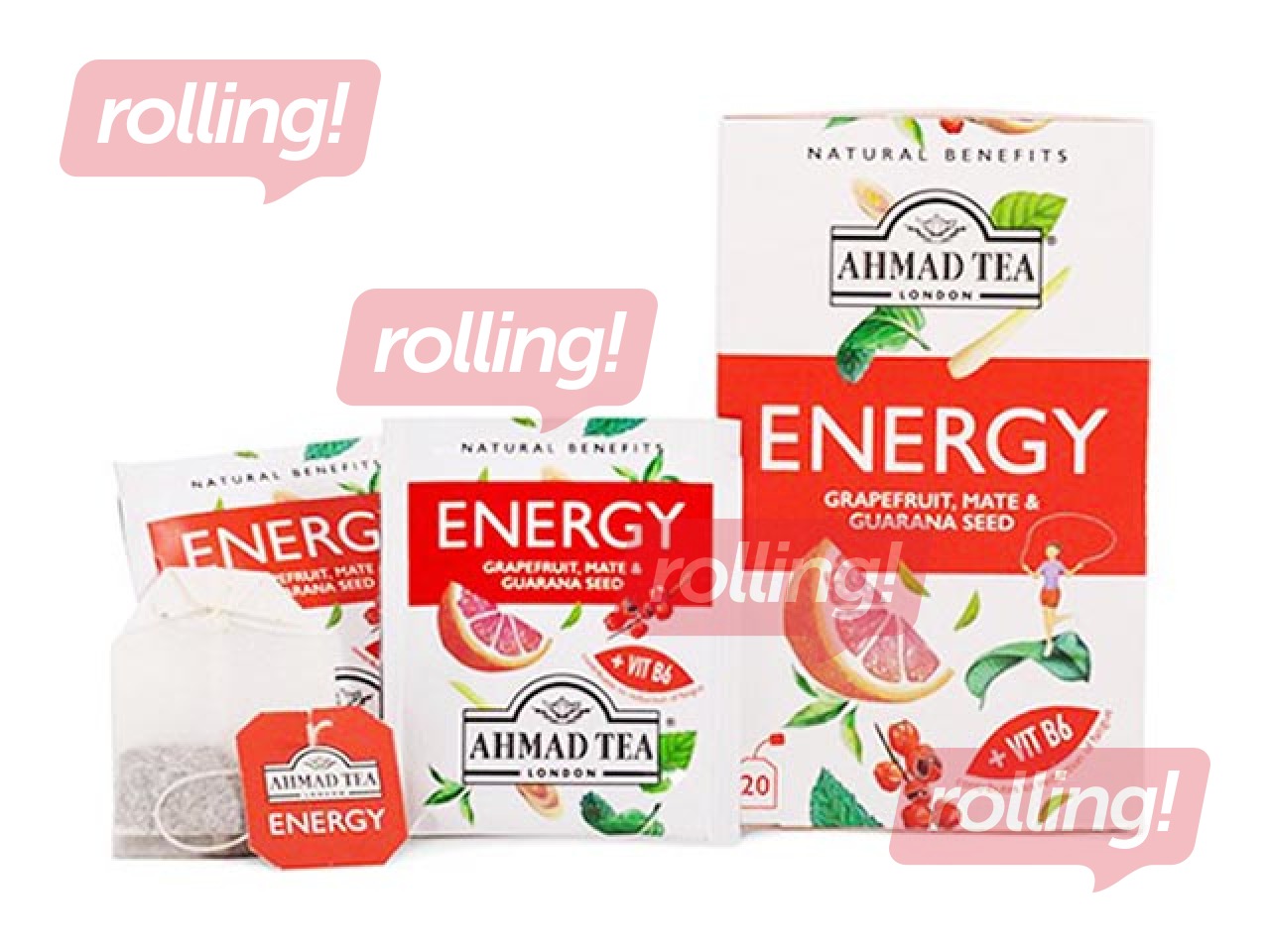 Tea Ahmad Energy, Grapefruit, Mate & Guarana Seed Fruit, 20 pcs