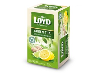 Green tea Loyd Lemon & Lime with ginger, 20x1.7g