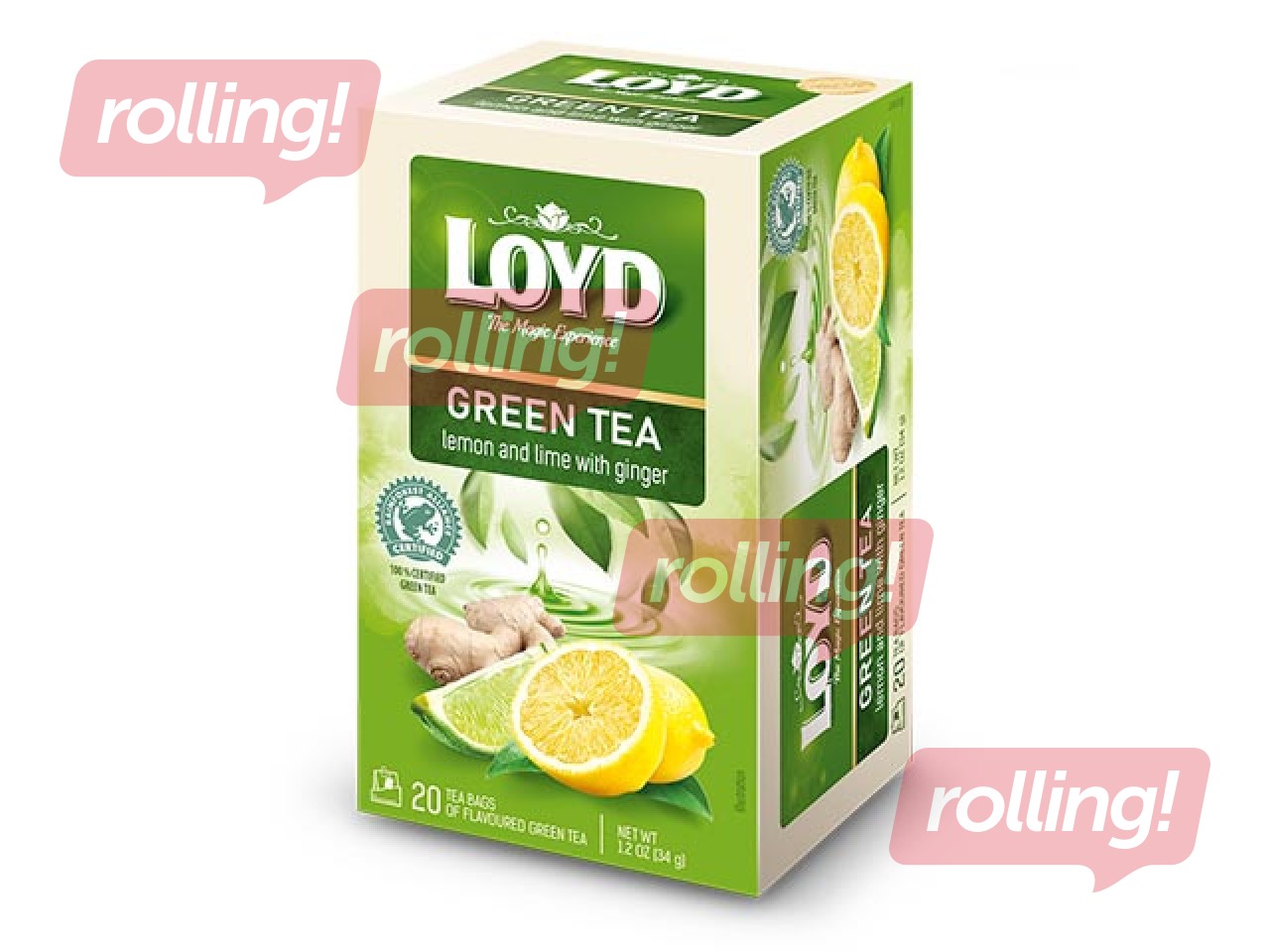 Roheline tee Loyd Lemon & Lime ingveriga, 20x1,7g