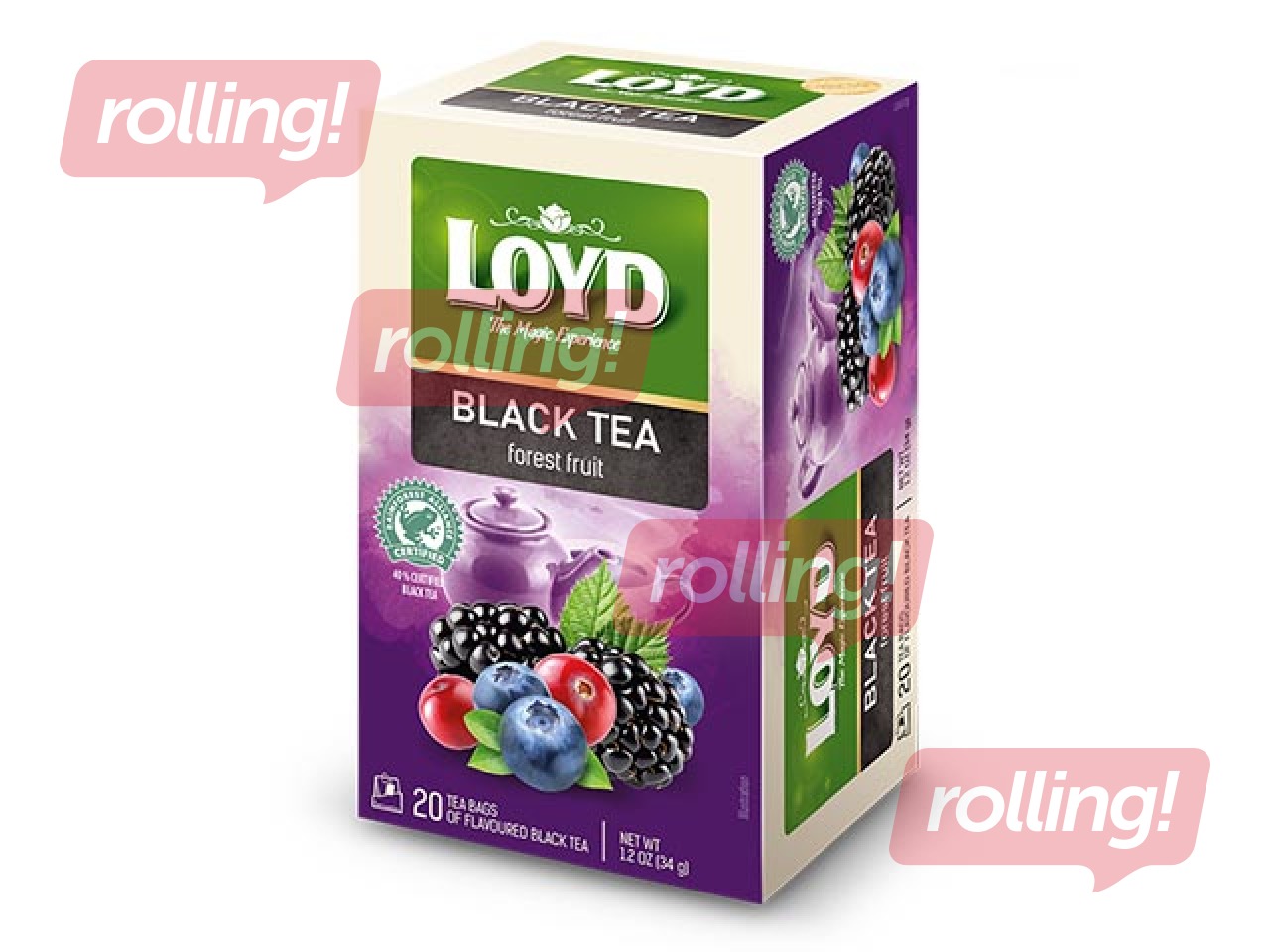 Must Loyd tee metsamarjamaitsega, 20x1,7g
