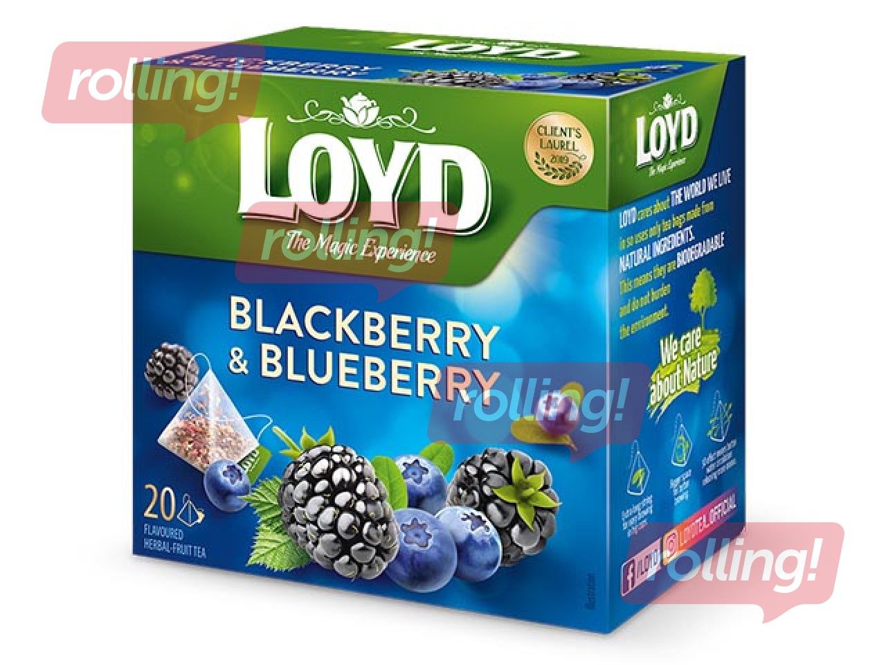 Tēja augļu Loyd Pyramids ar melleņu un kazeņu garšu, 20 pac.