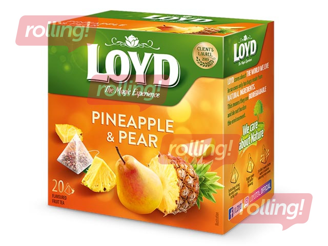 Puuviljatee Loyd Pyramids ananassi ja pirni maitsega, 20x2 g