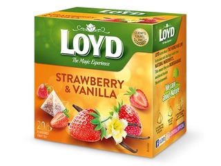 Fruit tea Loyd Pyramids with strawberry and vanilla flavor, 20x2 g