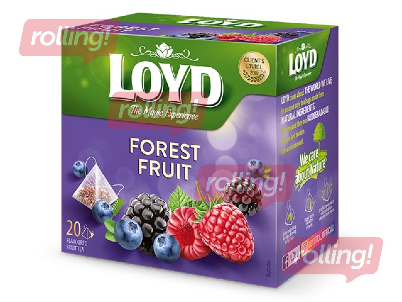 Metsamarjamaitseline puuviljatee Loyd Pyramids, 20x2 g