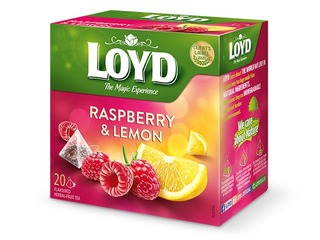 Fruit tea Loyd Pyramids with raspberry and lemon flavor, 20x2 g