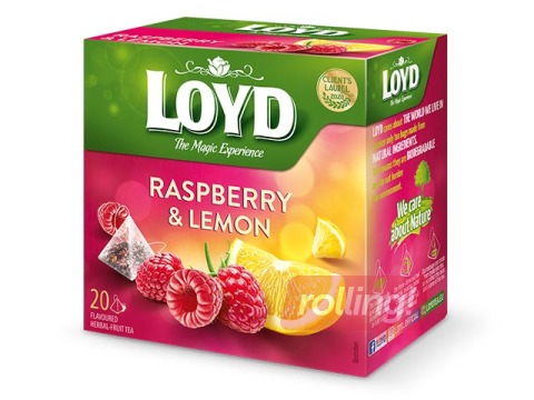 Puuviljatee Loyd Pyramids vaarika ja sidruni maitsega, 20x2 g